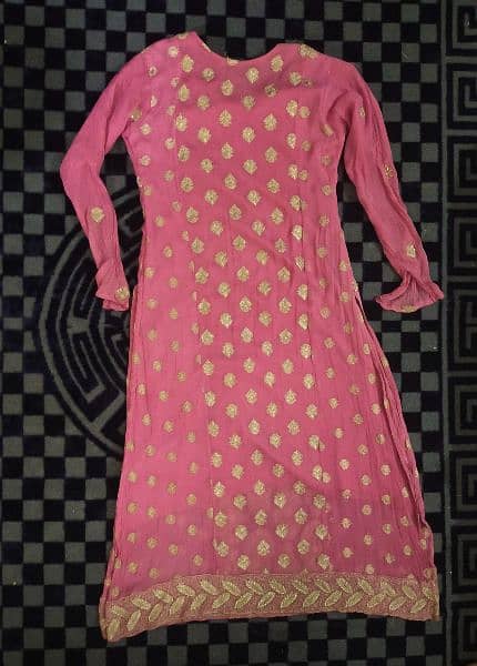 Pink color Dress with heavy embroidery 3