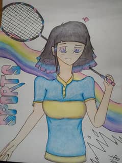 New Handmade Anime Drawing, Anime, Sports, Gracefully Colored