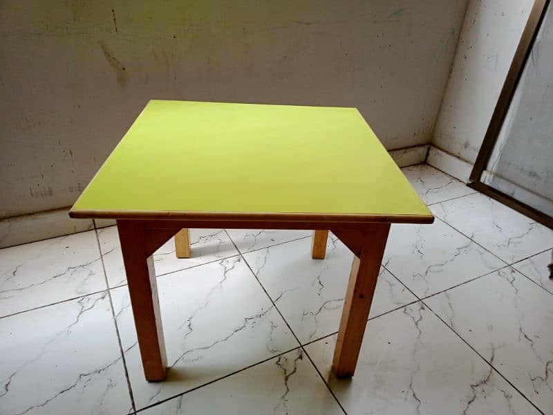 Colorful Wooden Kids Study Table with Two Chairs in Great Condition 3