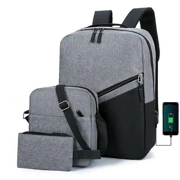 3 in 1 Laptop Bag With USB Port Backpack 2