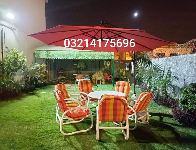 OUTDOOR GARDEN RATTAN UPVC FURNITURE SOFA SET CHAIRS TABLE UMBRELLA 5