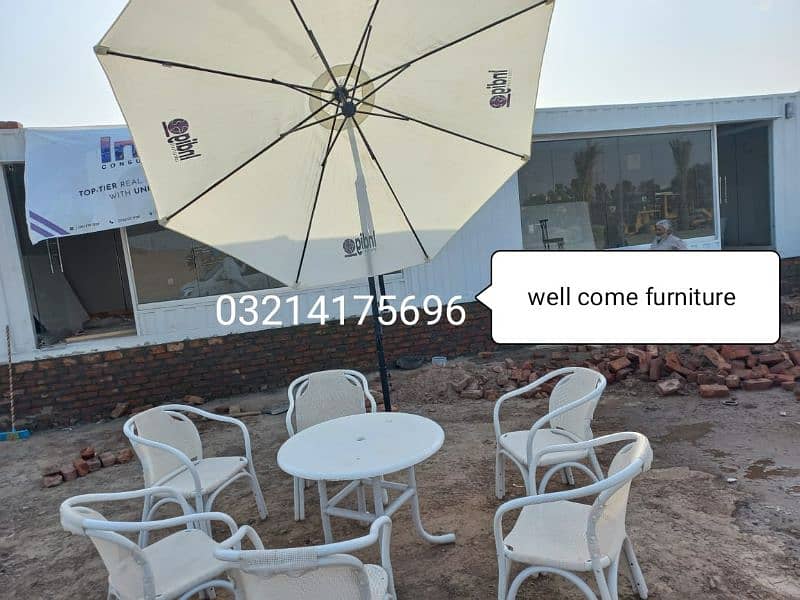 OUTDOOR GARDEN RATTAN UPVC FURNITURE SOFA SET CHAIRS TABLE UMBRELLA 10