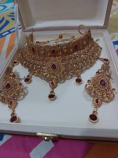 bridal Jewllary set golden and mehroon