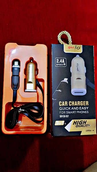 car mobile charger | 3 in 1 high quality | fast and dual charging jeck 1