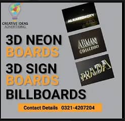 Best Sign Boards Service in Lahore - 3D Sign Board - Neon Sign Board 1