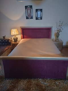 Queen Sized Spring Bed with Side Tables