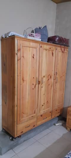 Wooden Build 3 Doors Wardrobe for sale