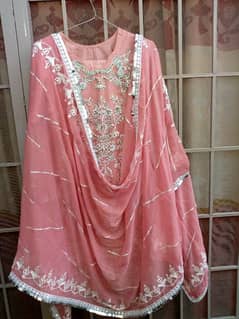 pink suit with embroidery work