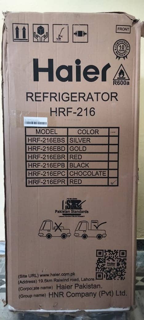 HAIER HRF216-EPR Red Zero meter fridge not used pin pack 2022 model 1