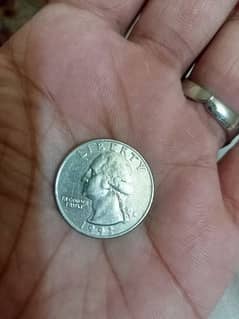 old USA coin quarter dollar liberty 1993