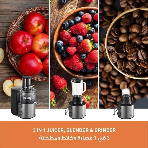 Panasonic 1000W, 3 in 1 Juicer Blender with Full Metal Spinner ; 2.0L. 4