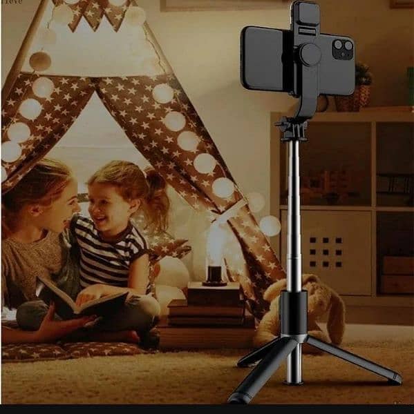 selfie stick with LED light mini tripod stand 4