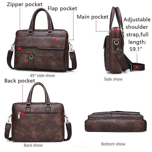 Jeeb Leather Bag for 13.3-Inch Laptops: Perfect for Work and Travel 16