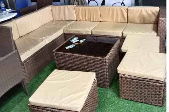 Rattan Patio Sofas, two and three seater, L shaped Lawn Terrace 7