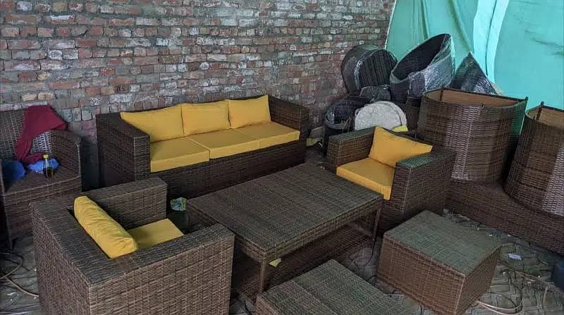 Rattan Patio Sofas, two and three seater, L shaped Lawn Terrace 9