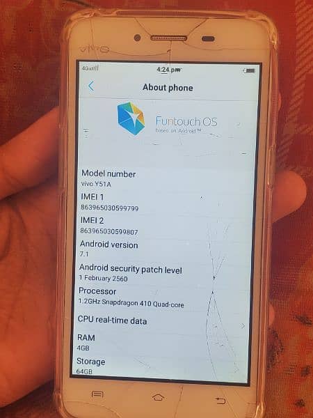 vivo Y51 A 4/64 pta approved all ok urgent sale 1