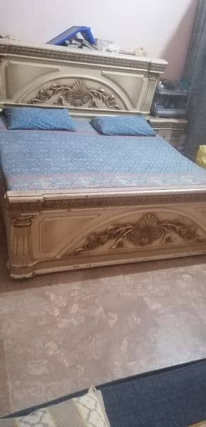 bed set bed + almari + side tables + mattress 1