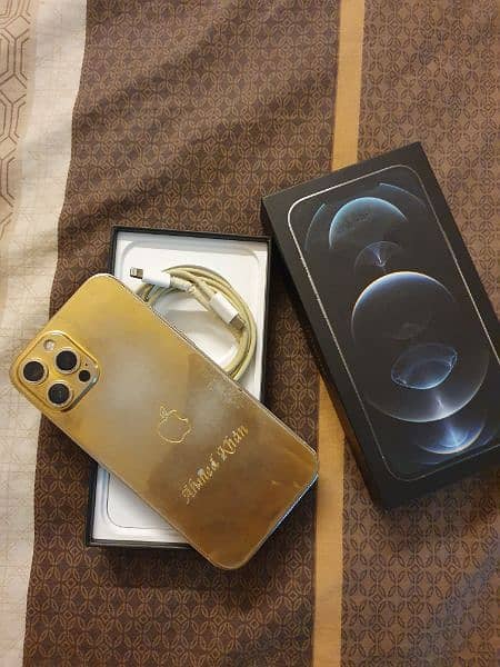 GOLD PLATED IPHONE 12PRO MAX 256GB OFFICIAL PTA APPROVED 0