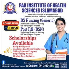 Addmission Open for Nursing & AHS courses (diploma & degree programs)