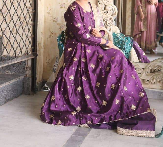 An embroidered frock with lehnga 1