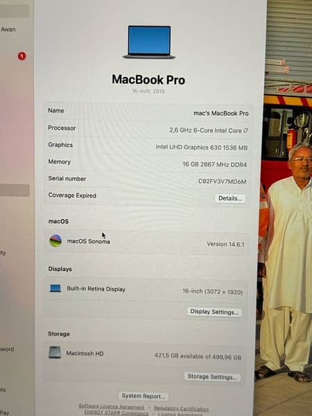 macbook pro 2019 512 GB i7 12