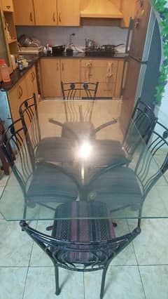 dining table iron 6 seater 0