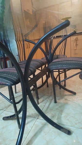 dining table iron 6 seater 4