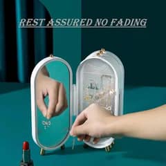 Foldable Jewelry Storage Case With Mirror