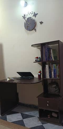 Spacious bookshelf and study table