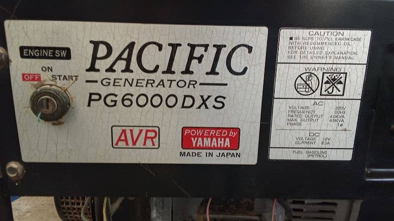 5kw Pacific Generator, Powered by Yamaha, Made in Japan 2