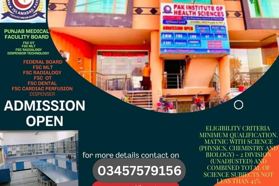 Addmission Open For Various Programs /PHARM-D /BS-MLT / BS-HND . 1