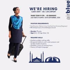 Female Cabin Crew Staff for LHR / ISB Airport