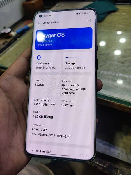 OnePlus 9 pro 12gb ram 256 mamry 2