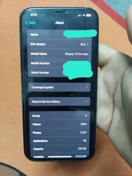 iPhone 12 Pro Max, dual Sim PTA approved 128GB 9