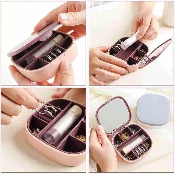 Portable Mirror Jewelery Storage Box 4