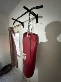 Boxing Bag With Boxing Gloves And Pullup Bar Complete Set