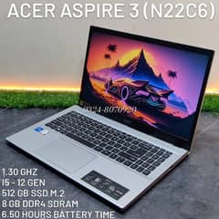 Acer aspire 3 (N22C6) 12th gen i5 8gb 512gb