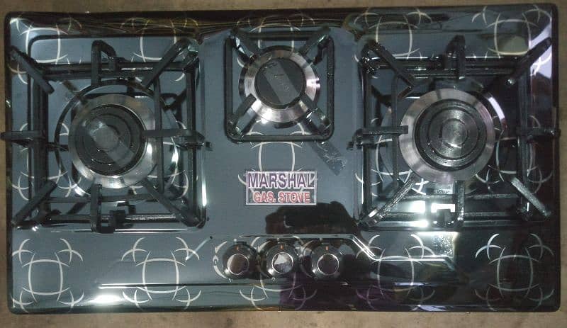 Marshal 3 Burner Hob With Heavy Square Grills 0