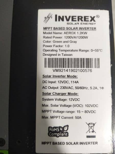 Solar inverter Inverex 1.2 kw Aerox 1