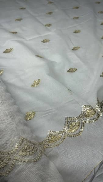 net embroidered dyeable Duppata 1