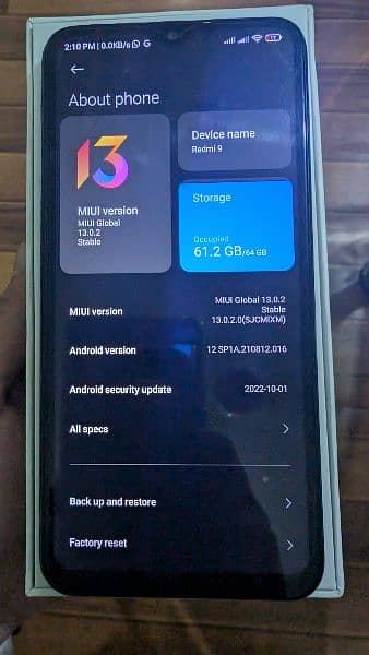 Redmi 9 (Xiaomi) 4/64 with Original Adapter 3