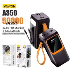 Aspor A350 22.5w 50000mah Fast Charging Type-C Micro Ios 7 Output Wit