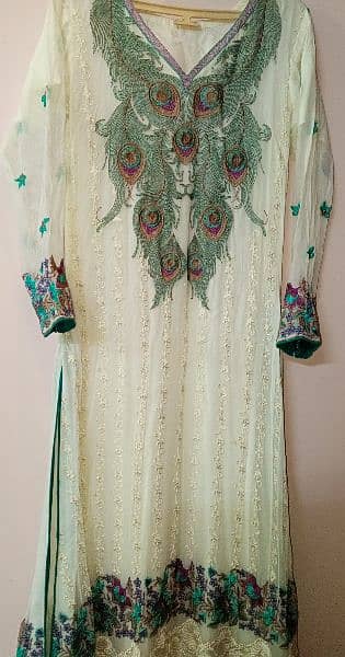 chiffon heavy embroided suit 0