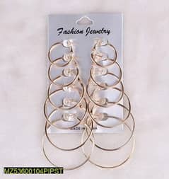 Plain gold hoops,pack of 6