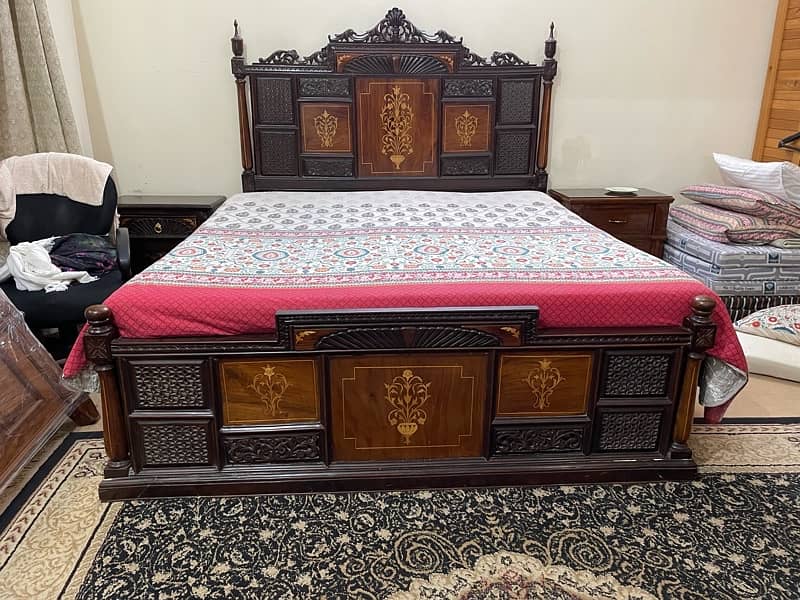 solid sheesham wood bed set 1