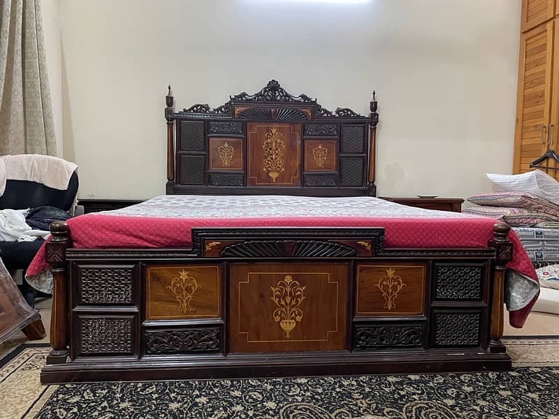 solid sheesham wood bed set 2