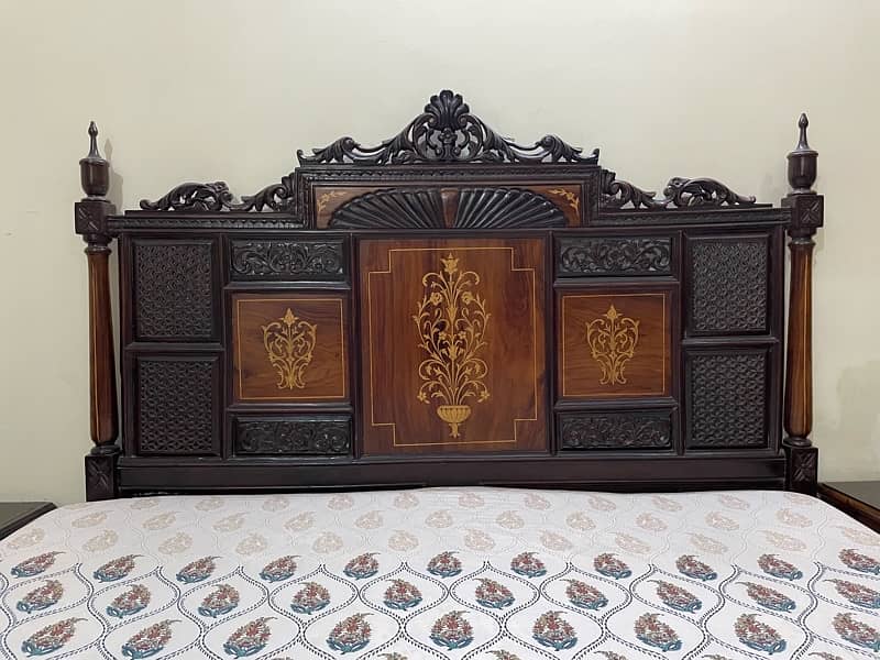 solid sheesham wood bed set 3