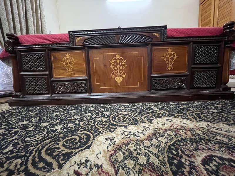 solid sheesham wood bed set 4