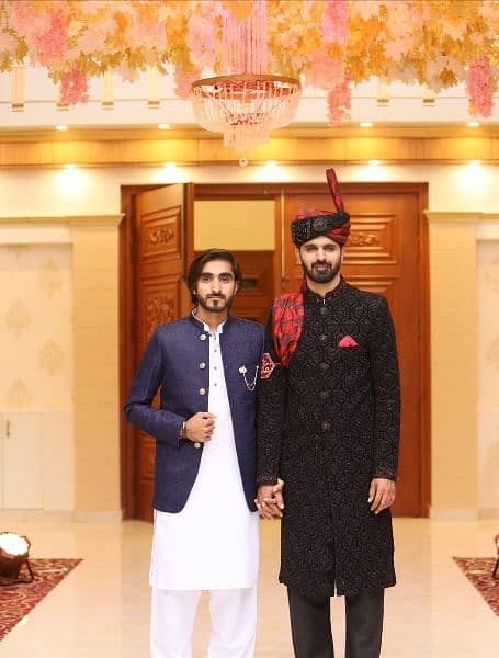 Black Sherwani , Qula with shoes. 4