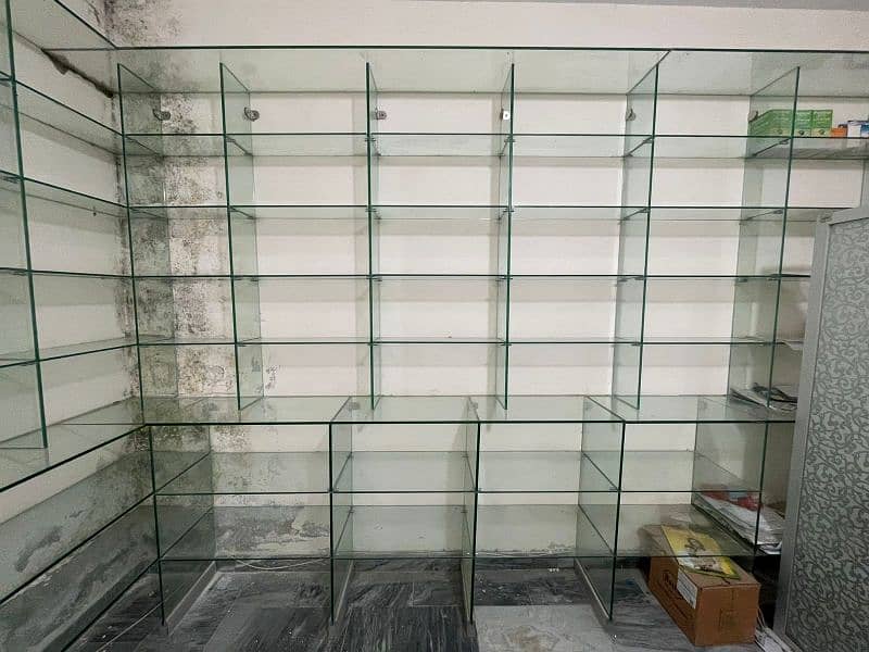 Glass Racking, Shop Racking Counters, shelves for sale. 2